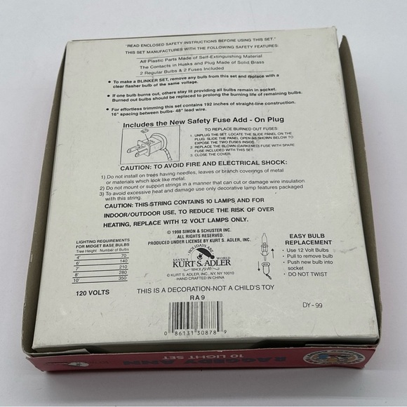 Raggedy Ann 10 String Light Set 1988 New - Picture 3 of 4